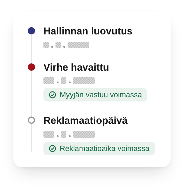 Reklamaatio- ja vastuuaikalaskuri